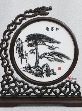 芜湖铁画迎客松马到成q功特色手工艺喜上眉梢非遗中国风礼品徽匠