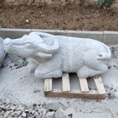 户外花岗岩石h雕牛 园林雕塑摆件石牛雕塑 开荒牛雕件