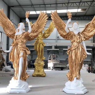 定制石膏天使雕像玻璃钢树脂定做西方少女雕塑订迎宾人物落地摆件