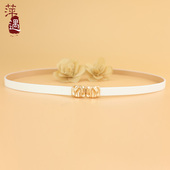 装 腰带女细真皮头层纯牛皮白色时尚 小皮带夏季 饰配连衣裙腰链配饰