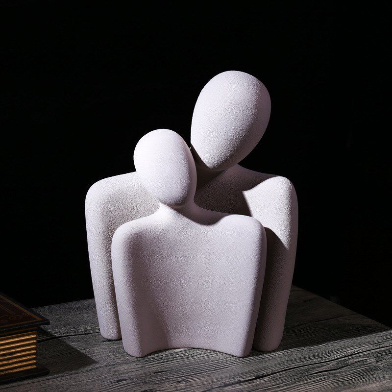 创意抽象人物摆件电视柜酒柜玄关情侣拥抱简约艺术装饰品结婚礼物