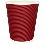 一次性咖啡杯带盖瓦楞杯热饮纸杯办公室商用8ozU 大号加厚家用