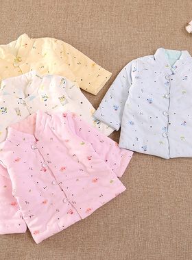 男婴儿手工纯g棉花棉袄 女宝宝内穿棉衣服薄款 儿童装小孩棉服秋