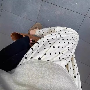 孕妇波点气球裤打底裤夏季薄款大码宽松显瘦阔腿裤休闲九分裤子