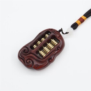 绿檀木小算盘紫檀车载挂架钥匙扣文玩雕刻K吊坠配饰手把件厂家