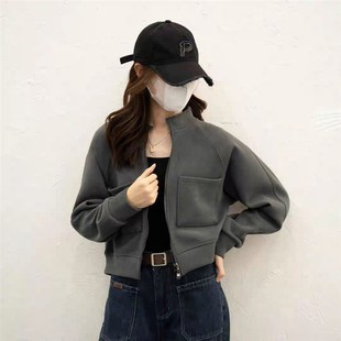 针织短外套棒球服短款早t秋女外套新款短外套女春秋小个子高级感