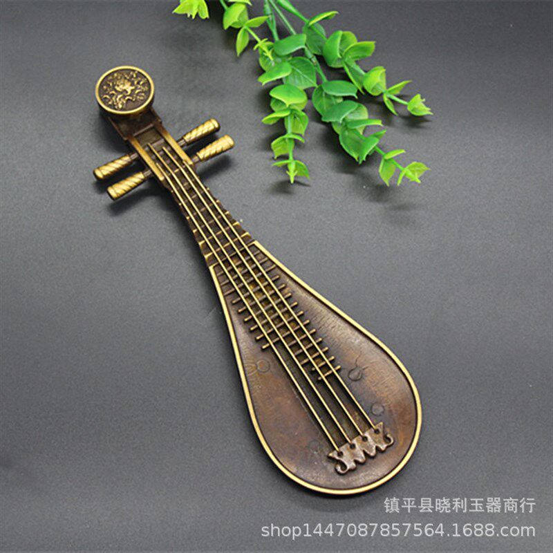 铜琵琶古琴线香炉香插香座香C道檀香炉家用复古金属工艺品
