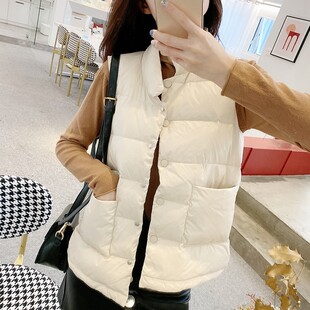轻薄羽绒a马甲女短款2021秋冬新款韩版宽松外穿羽绒服背心坎肩马