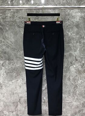 TB经典款直筒西裤青年男女情侣春秋免烫商务四杠休闲职业西装男裤