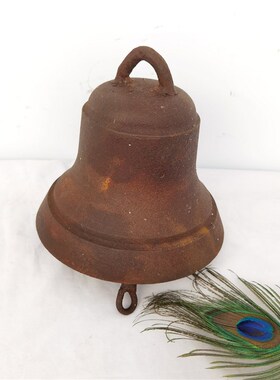 老物件大铁钟学校打铃钟怀旧生产队生产开工钟手摇钟影视道具摆件