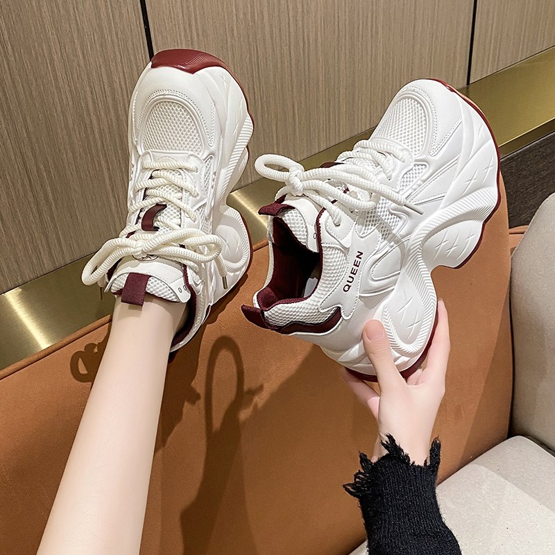 11cm内增高老爹鞋女2025春季新款小个子松糕厚底运动鞋轻便小白鞋