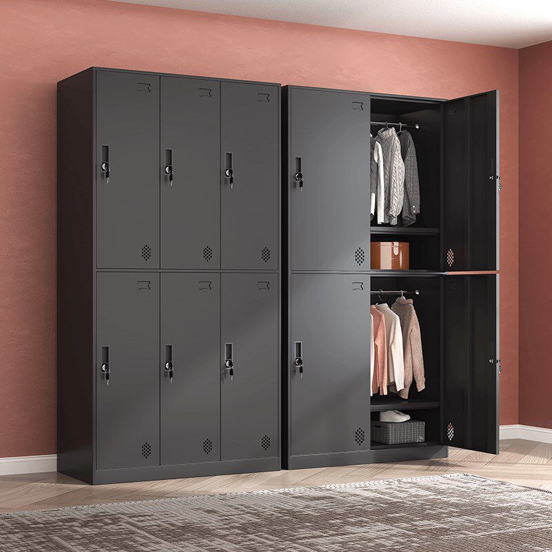 员工更衣柜铁皮储物柜办公室挂衣柜车间换衣柜钢制感应带锁存包柜