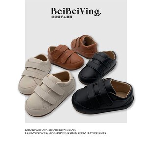 低帮男童休闲皮鞋 儿童板鞋 软底女童运动鞋 真皮宝宝小白鞋 春秋新款