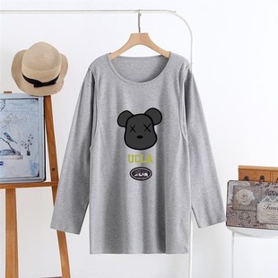 哺乳长袖T恤上衣长袖韩版孕妇秋季宽松款喂奶月子服家居睡衣秋冬