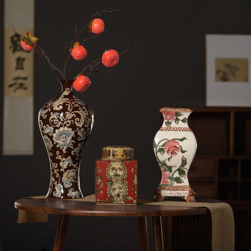 欧式新古典陶瓷花瓶客厅工艺品创意储物罐糖果罐家居软装饰品摆件
