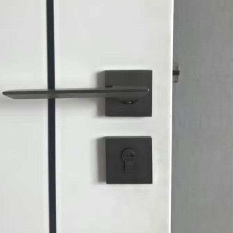 简约分体卧室磁吸黑色卫生间室内北欧轻奢静音实木门锁房门锁