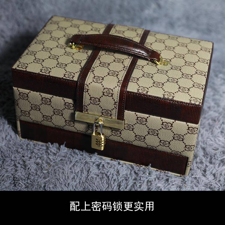 密码锁首饰盒欧式公主韩国木质带锁复古大容量手饰品珠宝收纳礼物