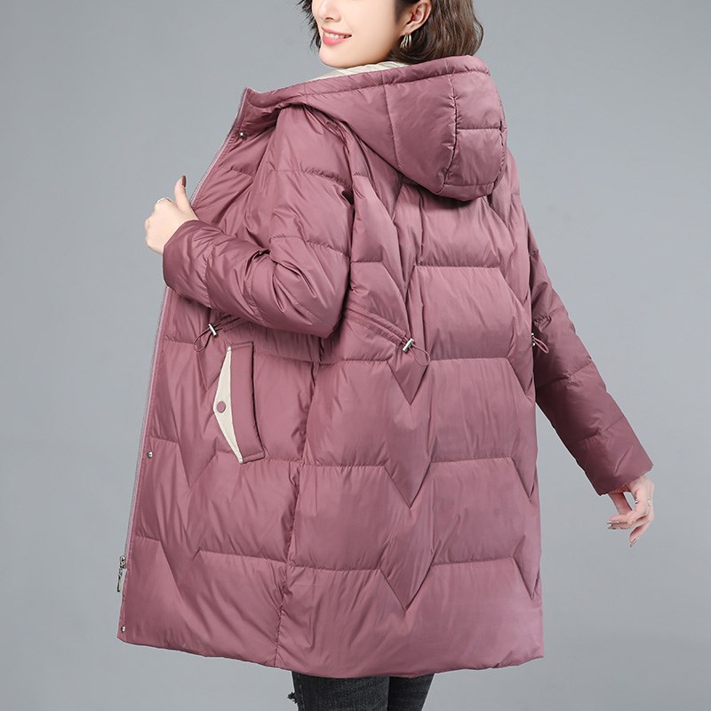 棉衣棉服女中长款2023年新款中C年妈妈小个子羽绒棉袄女士冬季外