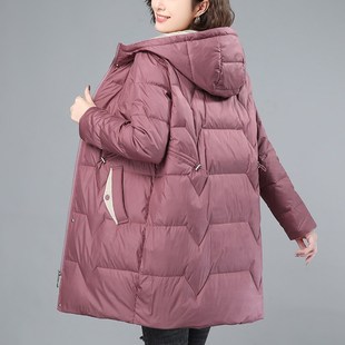 棉衣棉服女中长款2023年新款中C年妈妈小个子羽绒棉袄女士冬季外
