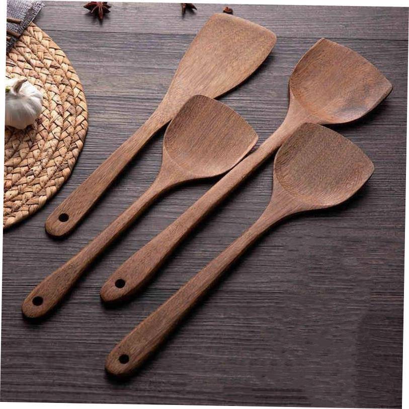 Teak wood tableware soup spoon shovel cooking kitchen tool