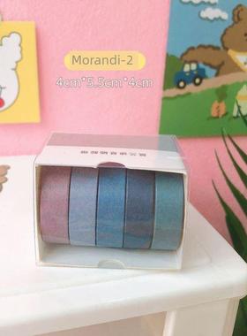 5Rolls/box Solid Color Washi Tape Set Decorative Masking Tap