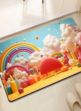 Rainbow diatomaceous earth bathroom absorbent pad