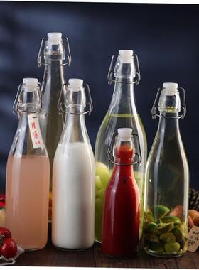 Clasp glass sealed water bottle enzyme wine juice bottle 1