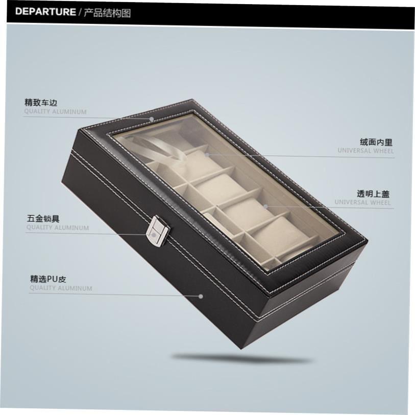 12 Watch Jewelry Display Storage Holder Case Grids Box Gift