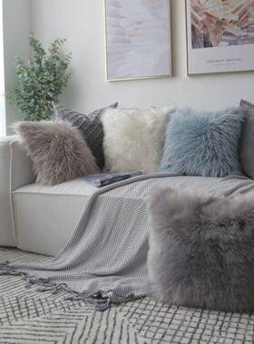 Ins wind Nordic plush hold pillow covers sofa pillows car