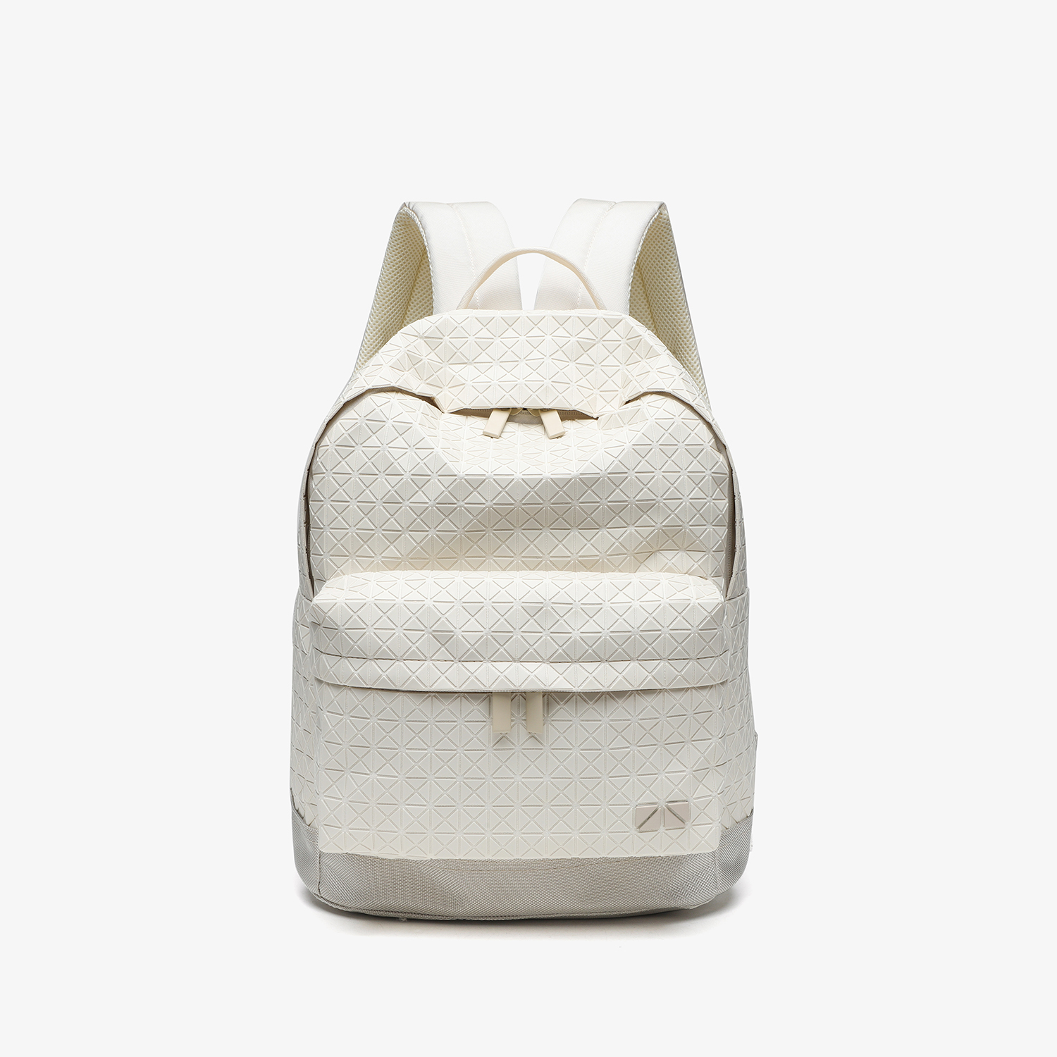 日本进口2025新款潮几何菱格双肩包硅胶书包男女同款大容量背包