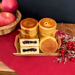 威海文登大火烧喜饼地方特产美食红糖花生饼无水喜饼蜜豆火烧