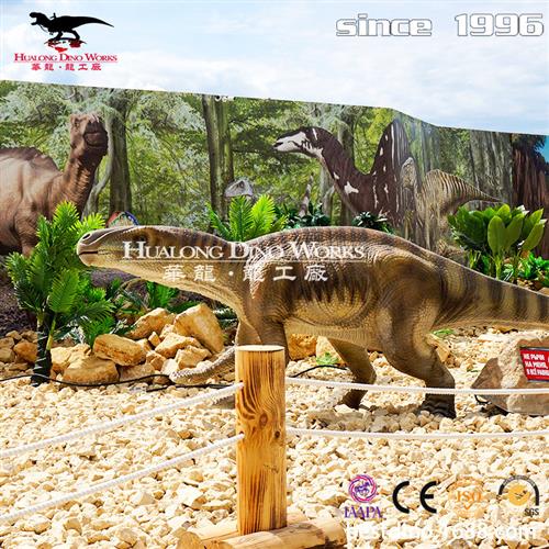 自贡仿真恐龙模型制作工厂室内外慈母龙觅食仿真机械电动物模型
