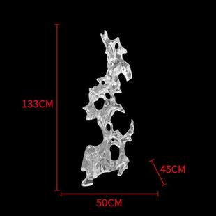 现代家居客厅玄关落地摆件透明树脂横向太湖石摆件别墅装饰艺术品