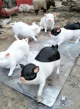 家猪花猪小猪摆件餐厅模型雕塑假的动物摆设花园林庭院子装饰