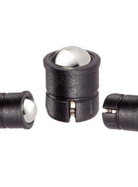 GN614.5-4/5/6/8/10-KU-KD黑色塑料尾端开一字槽 压入式球头柱塞