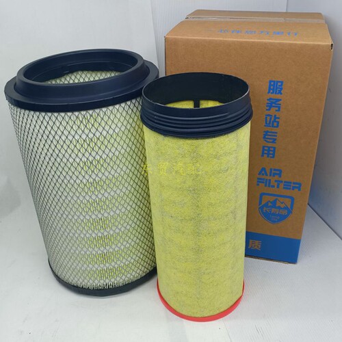 K2841空气滤芯适配豪沃T7解放J6悍威陕汽德龙F3000欧曼空气滤清器