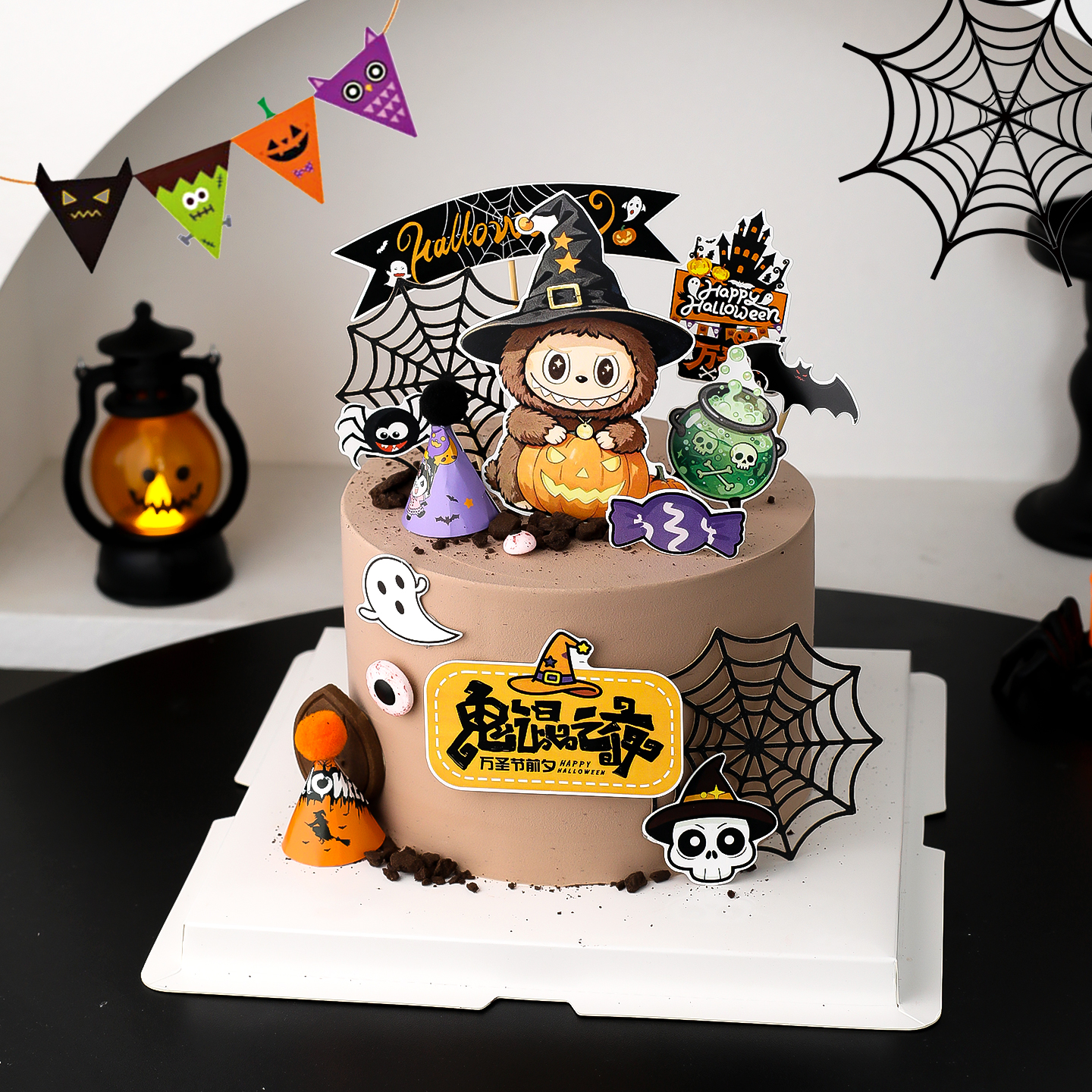 拉布布主题万圣节蛋糕装饰蝙蝠