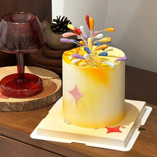 2025跨年红书同款火花蛋糕装饰软胶插件新年元旦礼花甜品装扮