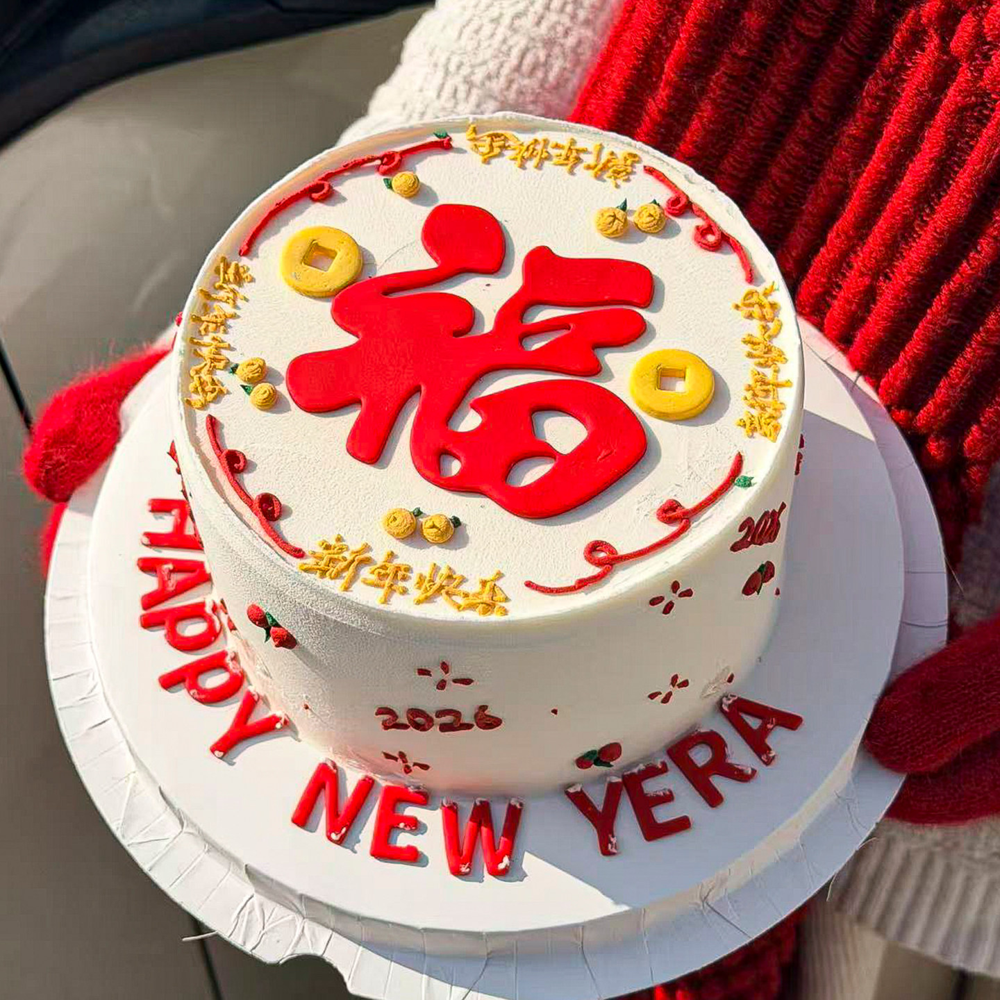 网红新年蛋糕装饰福字翻糖切模元宝铜钱红包福袋祥云福刻字模具