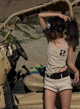 韩好甜WARDEN EDGE 杏色低腰短裤女外穿夏季辣妹包臀裤热裤热裤