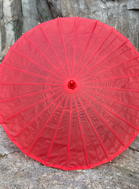 纯红色婚礼油纸伞传统手工制作防雨防晒经久耐用桐油伞古典装饰伞