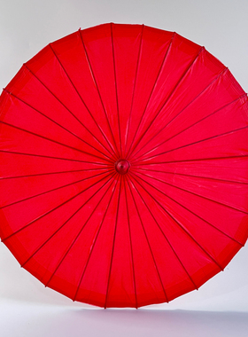 纯红色婚礼油纸伞传统手工制作防雨防晒经久耐用桐油伞古典装饰伞