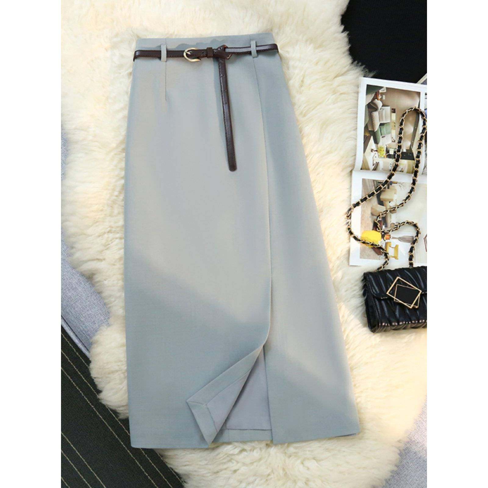 直筒西装半身裙女春秋季2025年新款高腰显瘦职业一步裙a字包臀裙