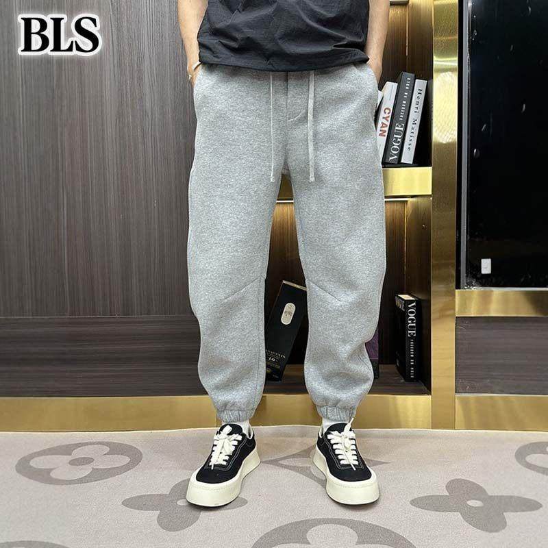 高端灰色运动卫裤男士秋冬2025新款加绒加厚休闲裤男款束脚哈伦裤