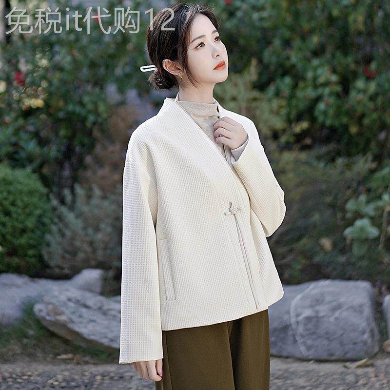 复古民国改良汉服新中式上衣旗袍外套盘扣中国风女装外披茶服女秋