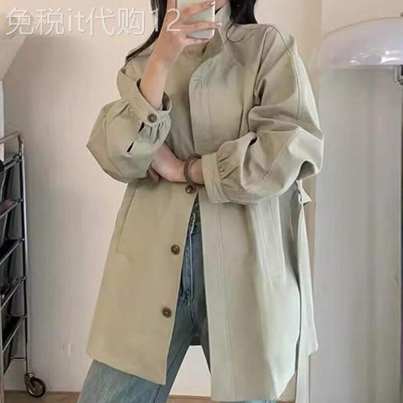 潮牌短款风衣外套女2026年春秋季新款小个子单排扣韩系大衣高级感