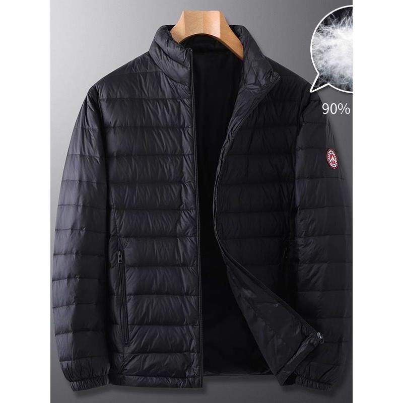 男士轻薄款羽绒服冬季立领保暖加肥加大码男装宽松运动白鸭绒外套