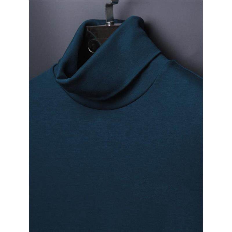 秋冬季高领打底衫男长袖T恤湖蓝色卫衣纯棉内搭秋衣保暖内衣潮流