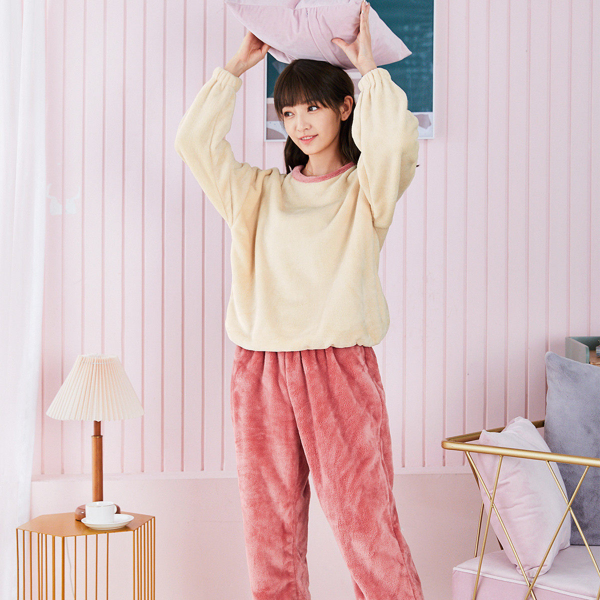 都市丽人官方旗舰店秋冬保暖加厚男款女款家居服