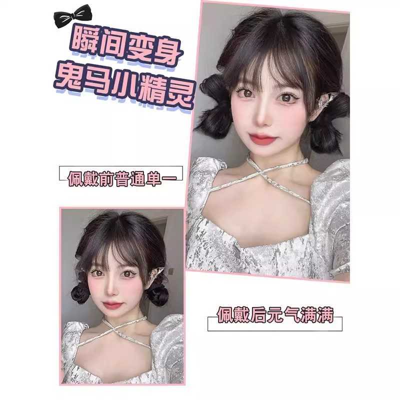 新款直销仿真发蝴蝶结抓夹丸子头辣妹人鱼姬头饰蓬松自然拳击辫子